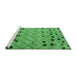 Sideview of Machine Washable Abstract Emerald Green Modern Area Rugs, wshabs4827emgrn