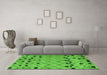 Machine Washable Abstract Green Modern Area Rugs in a Living Room,, wshabs4827grn