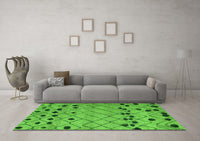 Machine Washable Abstract Green Modern Rug, wshabs4827grn