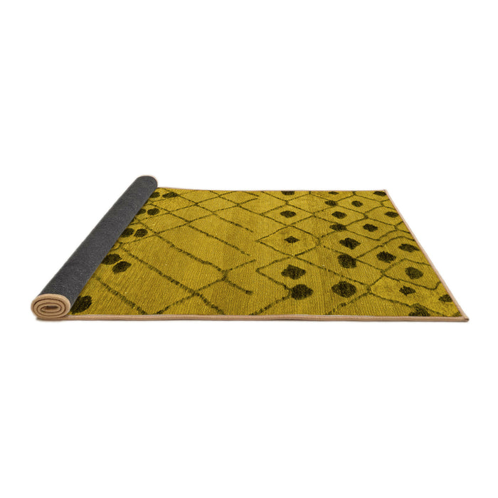 Sideview of Abstract Yellow Modern Rug, abs4827yw