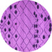 Round Abstract Purple Modern Rug, abs4827pur