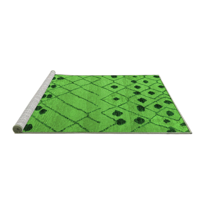 Sideview of Machine Washable Abstract Green Modern Area Rugs, wshabs4827grn