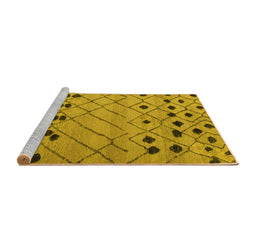Sideview of Machine Washable Abstract Yellow Modern Rug, wshabs4827yw