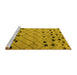 Sideview of Machine Washable Abstract Yellow Modern Rug, wshabs4827yw