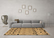 Machine Washable Abstract Brown Modern Rug in a Living Room,, wshabs4827brn