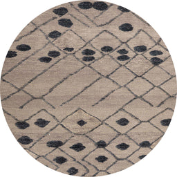 Round Abstract Puce Purple Modern Rug, abs4827