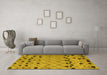 Machine Washable Abstract Yellow Modern Rug in a Living Room, wshabs4827yw