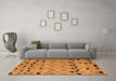 Machine Washable Abstract Orange Modern Area Rugs in a Living Room, wshabs4827org