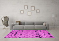 Machine Washable Abstract Pink Modern Rug, wshabs4827pnk