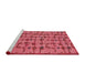 Sideview of Machine Washable Abstract Red Rug, wshabs4828