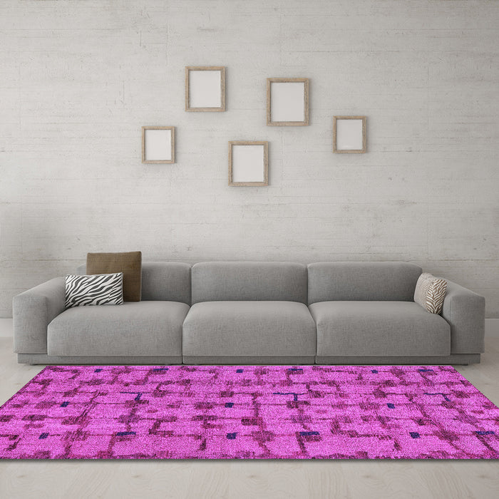 Machine Washable Abstract Purple Modern Area Rugs in a Living Room, wshabs4828pur