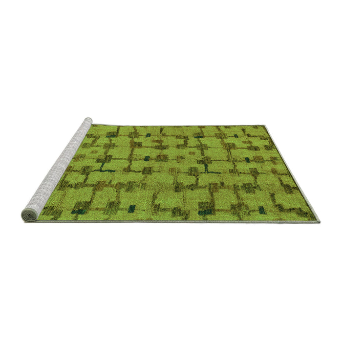 Sideview of Machine Washable Abstract Green Modern Area Rugs, wshabs4828grn