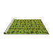 Sideview of Machine Washable Abstract Green Modern Area Rugs, wshabs4828grn