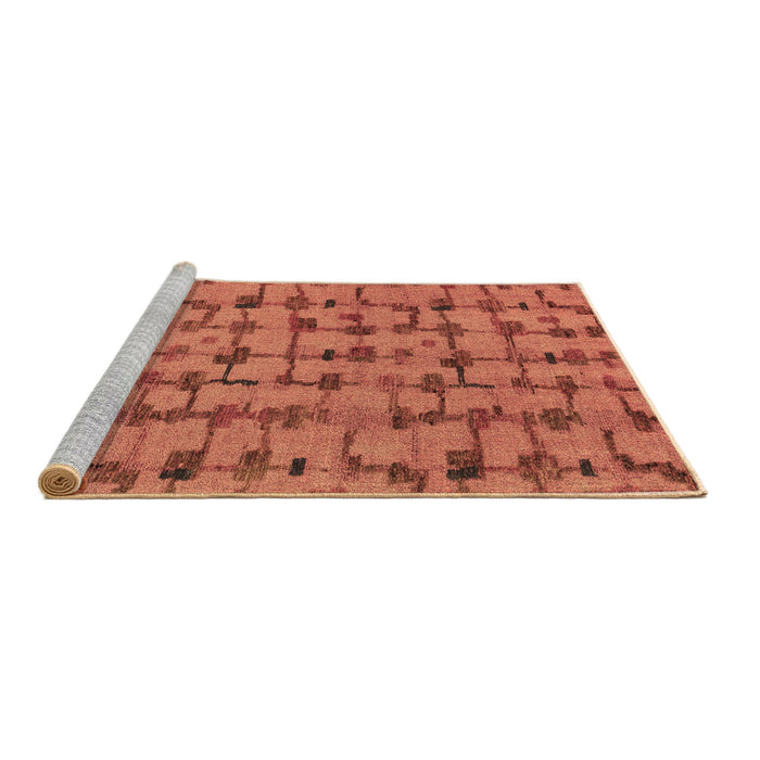 Sideview of Machine Washable Abstract Brown Modern Rug, wshabs4828brn