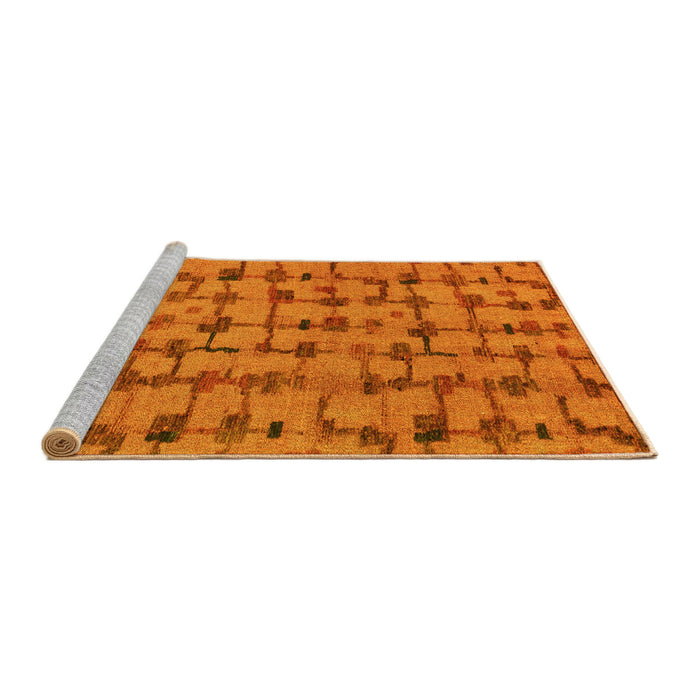 Sideview of Machine Washable Abstract Yellow Modern Rug, wshabs4828yw