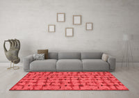 Machine Washable Abstract Red Modern Rug, wshabs4828red