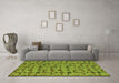 Machine Washable Abstract Green Modern Area Rugs in a Living Room,, wshabs4828grn