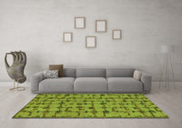 Machine Washable Abstract Green Modern Rug, wshabs4828grn