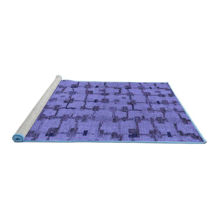 Sideview of Machine Washable Abstract Blue Modern Rug, wshabs4828blu