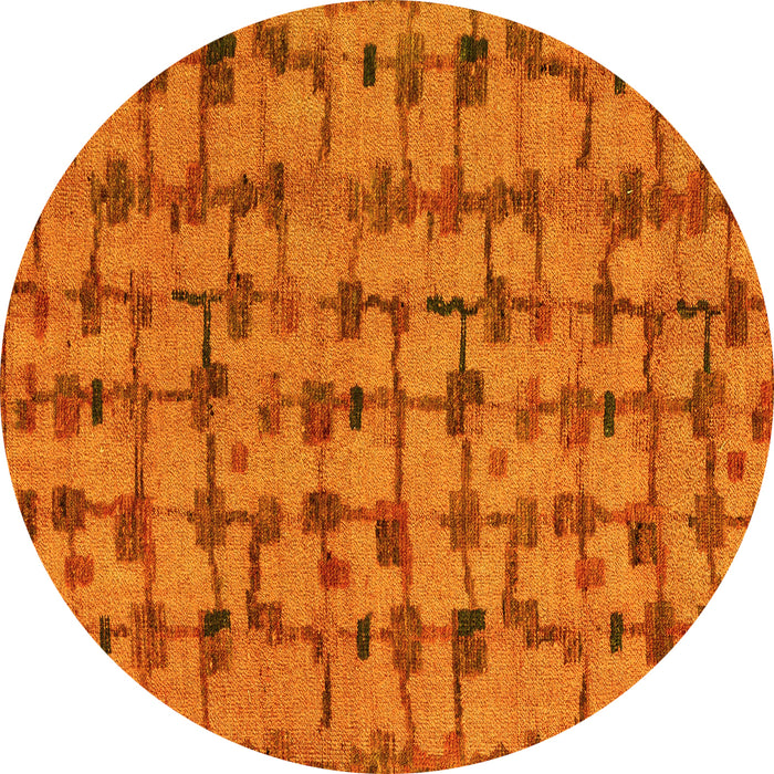 Round Abstract Yellow Modern Rug, abs4828yw