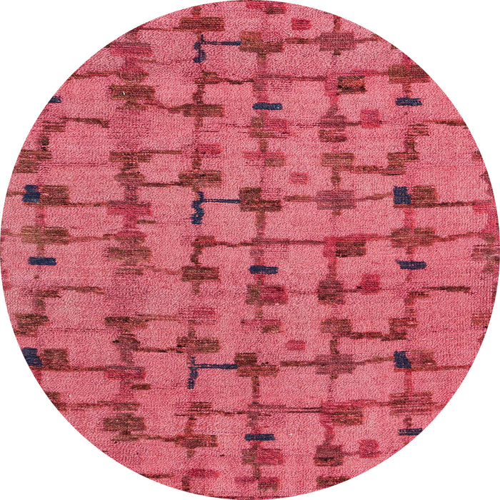 Round Abstract Red Modern Rug, abs4828