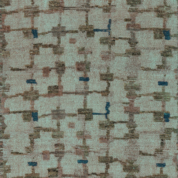 Machine Washable Abstract Turquoise Modern Area Rugs, wshabs4828turq