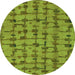 Round Abstract Green Modern Rug, abs4828grn