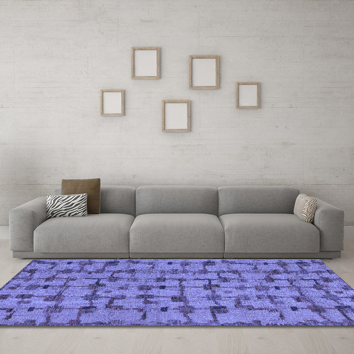 Machine Washable Abstract Blue Modern Rug in a Living Room, wshabs4828blu