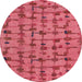 Round Machine Washable Abstract Red Rug, wshabs4828