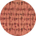 Round Abstract Brown Modern Rug, abs4828brn