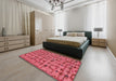 Abstract Red Modern Rug in a Bedroom, abs4828