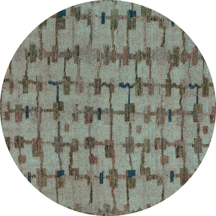 Round Abstract Turquoise Modern Rug, abs4828turq