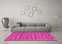 Machine Washable Abstract Pink Modern Rug, wshabs4828pnk