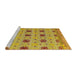 Sideview of Machine Washable Abstract Bright G Yellow Rug, wshabs4829