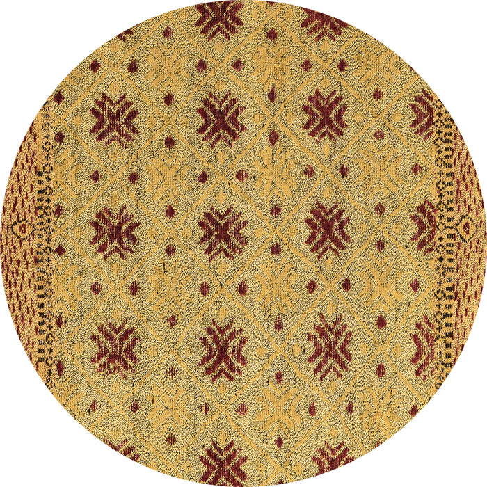 Round Abstract Brown Modern Rug, abs4829brn