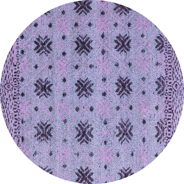 Round Abstract Blue Modern Rug, abs4829blu