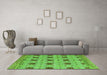 Machine Washable Abstract Green Modern Area Rugs in a Living Room,, wshabs4829grn