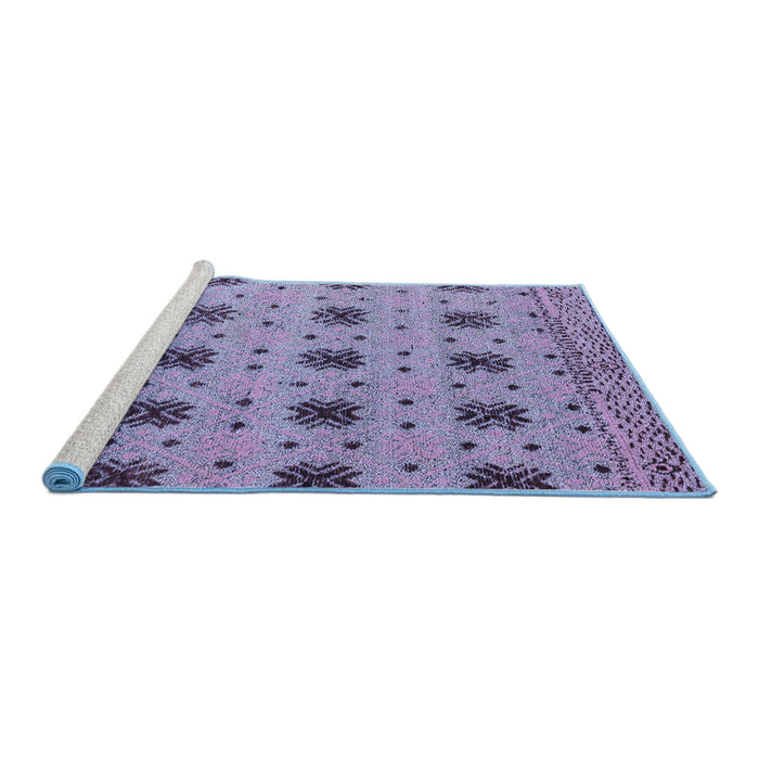 Sideview of Machine Washable Abstract Blue Modern Rug, wshabs4829blu