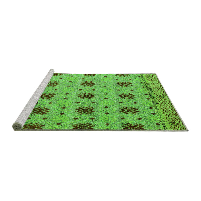 Sideview of Machine Washable Abstract Green Modern Area Rugs, wshabs4829grn