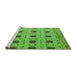 Sideview of Machine Washable Abstract Green Modern Area Rugs, wshabs4829grn