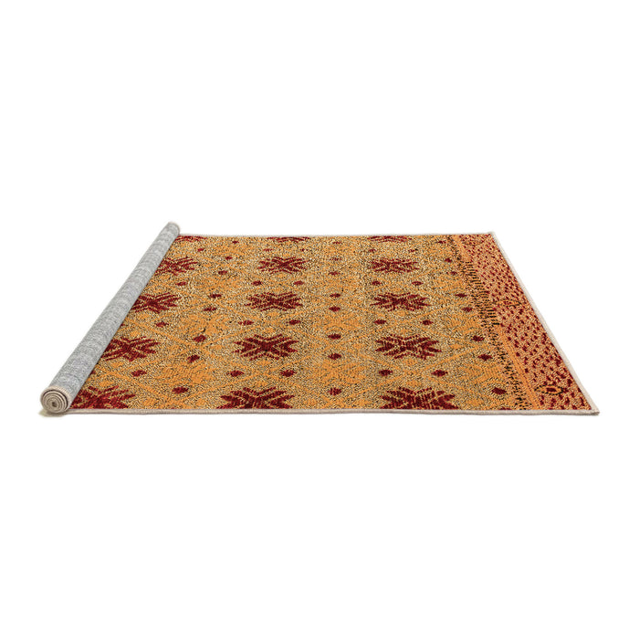 Sideview of Machine Washable Abstract Orange Modern Area Rugs, wshabs4829org
