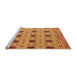 Sideview of Machine Washable Abstract Orange Modern Area Rugs, wshabs4829org