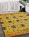 Abstract Bright Gold Yellow Modern Rug in Family Room, abs4829