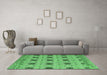 Machine Washable Abstract Emerald Green Modern Area Rugs in a Living Room,, wshabs4829emgrn