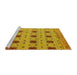 Sideview of Machine Washable Abstract Yellow Modern Rug, wshabs4829yw