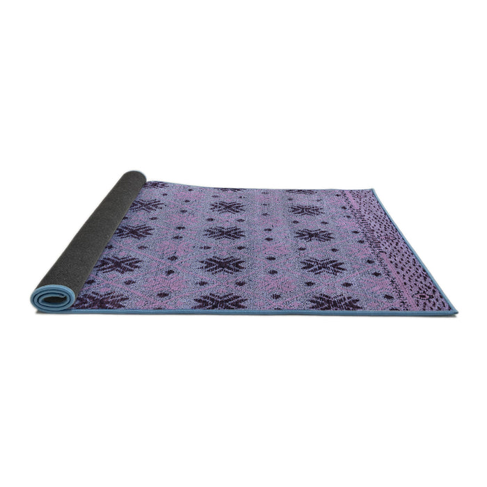 Sideview of Abstract Blue Modern Rug, abs4829blu