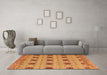 Machine Washable Abstract Orange Modern Area Rugs in a Living Room, wshabs4829org