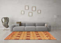 Machine Washable Abstract Orange Modern Rug, wshabs4829org