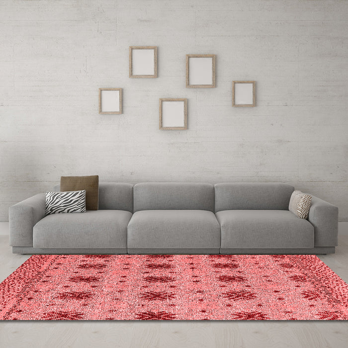 Modern Red Washable Rugs