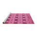 Sideview of Machine Washable Abstract Pink Modern Rug, wshabs4829pnk